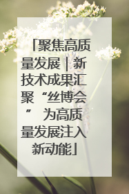 聚焦高质量发展｜新技术成果汇聚“丝博会” 为高质量发展注入新动能