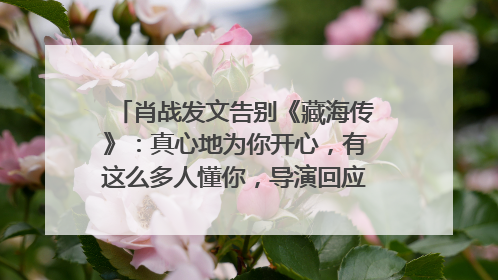肖战发文告别《藏海传》：真心地为你开心，有这么多人懂你，导演回应“是否有第二季”