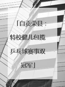 自贡荣县：特校健儿包揽乒乓球赛事双冠军