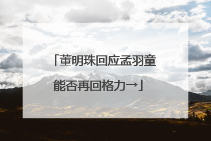 董明珠回应孟羽童能否再回格力→