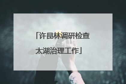 许昆林调研检查太湖治理工作