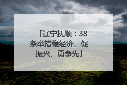 辽宁抚顺：38条举措稳经济、促振兴、勇争先