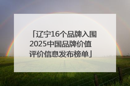 辽宁16个品牌入围2025中国品牌价值评价信息发布榜单