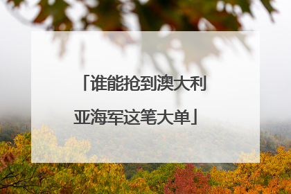 谁能抢到澳大利亚海军这笔大单