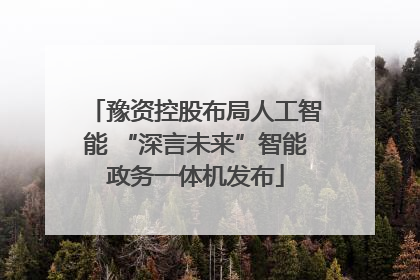 豫资控股布局人工智能 “深言未来”智能政务一体机发布