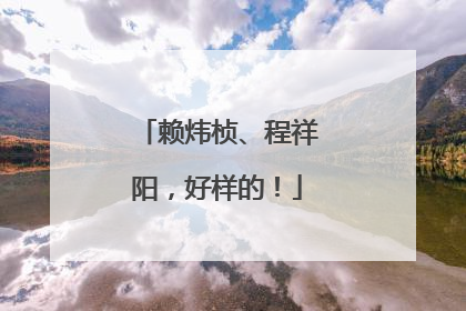 赖炜桢、程祥阳，好样的！