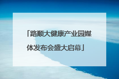 路顺大健康产业园媒体发布会盛大启幕