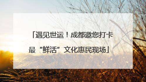 遇见世运！成都邀您打卡最“鲜活”文化惠民现场