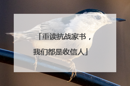重读抗战家书，我们都是收信人