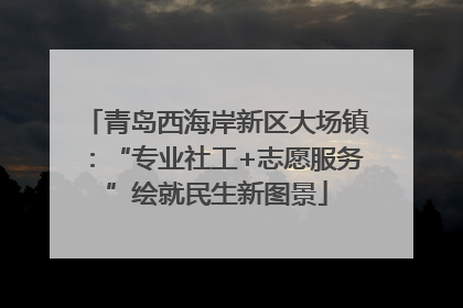 青岛西海岸新区大场镇：“专业社工+志愿服务”绘就民生新图景
