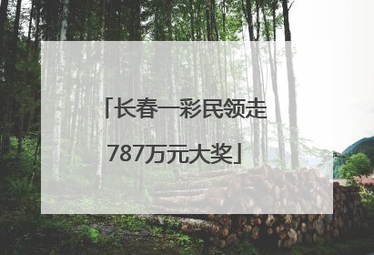 长春一彩民领走787万元大奖