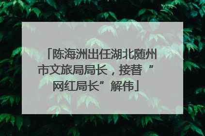 陈海洲出任湖北随州市文旅局局长，接替“网红局长”解伟
