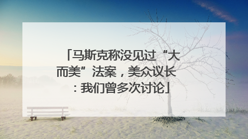 马斯克称没见过“大而美”法案，美众议长：我们曾多次讨论