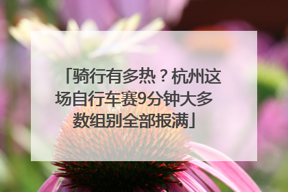 骑行有多热？杭州这场自行车赛9分钟大多数组别全部报满