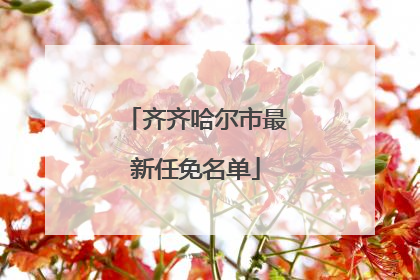 齐齐哈尔市最新任免名单
