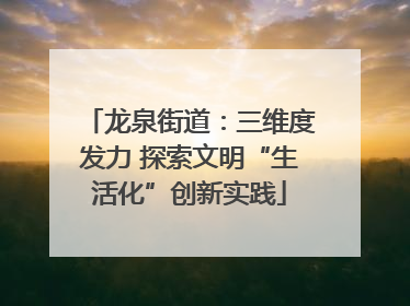 龙泉街道：三维度发力 探索文明“生活化”创新实践
