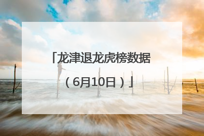 龙津退龙虎榜数据（6月10日）