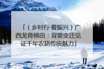 （乡村行·看振兴）广西龙脊梯田：背篓变迁见证千年农耕传统魅力