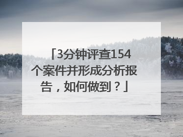 3分钟评查154个案件并形成分析报告，如何做到？