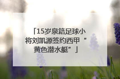 15岁泉籍足球小将刘凯源签约西甲“黄色潜水艇”