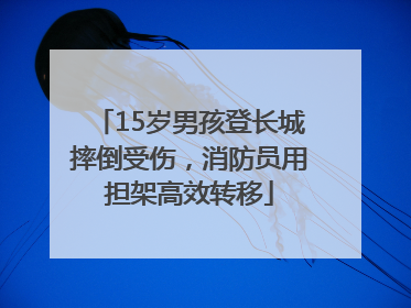 15岁男孩登长城摔倒受伤，消防员用担架高效转移