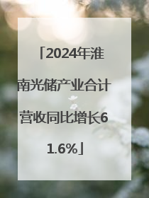 2024年淮南光储产业合计营收同比增长61.6%