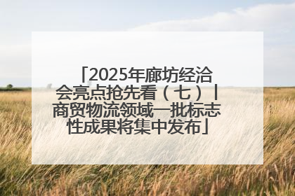2025年廊坊经洽会亮点抢先看（七）丨商贸物流领域一批标志性成果将集中发布