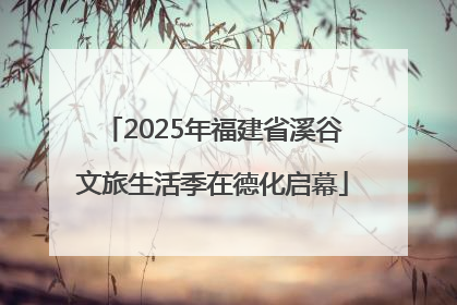 2025年福建省溪谷文旅生活季在德化启幕