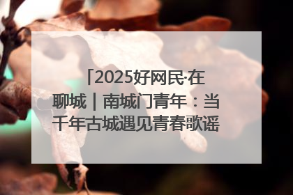 2025好网民·在聊城｜南城门青年：当千年古城遇见青春歌谣 一湖碧水见证的“聊城式浪漫”
