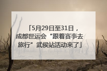 5月29日至31日，成都世运会“跟着赛事去旅行”武侯站活动来了