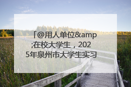 @用人单位&在校大学生，2025年泉州市大学生实习“扬帆计划”来啦！